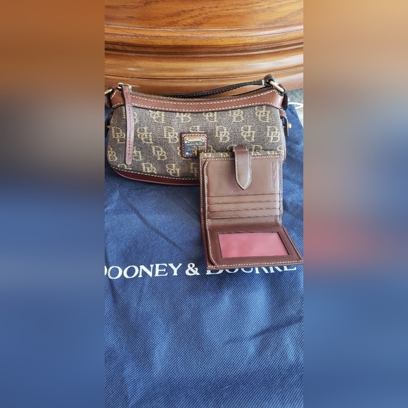 Dooney & Bourke Canvas Monogram Small Pochette and Wallet - Picture 3 of 7